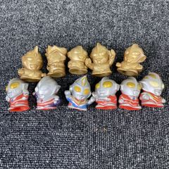 B0975 ウルトラマン 指人形 ソフビ フィギュア 金色 レトロティガ ダイナ ガイア アグル ゼアス 計11体 円谷プロ 当時物/MC