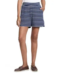 ランズエンド レディース ボトムス ハーフパンツ・ショーツ ショートパンツ Lands End Womens Mariner PullOn Striped Shorts 5 Inseam Deep s