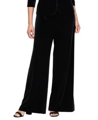 アレックスイブニングス レディース ボトムス カジュアルパンツ プチ ベルベット Alex Evenings Petite Velvet Palazzo WideLeg Pants Black ブラッ