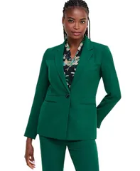 カスパール レディース アウター ジャケット・ブルゾン ブレザー Kasper Womens Holly Stretch 1Button Blazer Ever green