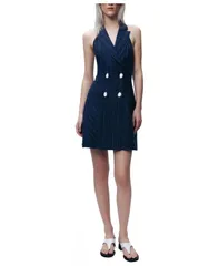 ノクチューン レディース トップス ワンピース ミニ ホルター NOCTURNE Womens Pinstripe DoubleBreasted Halter Mini Dress Multicol