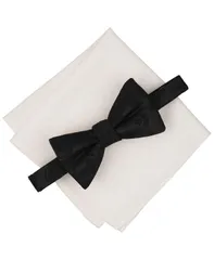 バースリー メンズ アクセサリー ネクタイ Bar III Mens Myles Bow Tie and Pocket Square 2Piece Set BlackWhite ホワイト