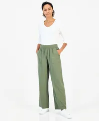 スタイルアンドコー レディース ボトムス カジュアルパンツ Style Co Womens HighRise PullOn WideLeg Drapey Pants Macys Exclusive L
