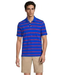 ランズエンド メンズ トップス ポロシャツ メッシュ Lands End Menshort Sleeve Performance Mesh Pique Polo Vibrant lapisred st