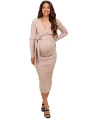 ピンクブラッシュ レディース トップス ワンピース Pinkblush Womens Beige Long Sleeve Fittedress Beige ベージュ