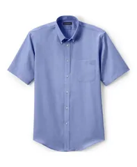 ランズエンド メンズ トップス シャツ Lands End Mens School Uniform Short Sleeve No Iron Pinpoint Dress Shirt French b