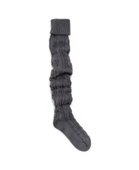 ムクルクス レディース アンダーウェア 靴下 ニット MUK LUKS Womens Cable Knit Over the Knee Socks One Size Pewter ピューター