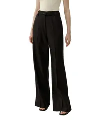 リリーシルク レディース ボトムス カジュアルパンツ ウール ハイウエスト LILYSILK Womensilk Wool HighWaisted WideLeg Pant Black ブラック