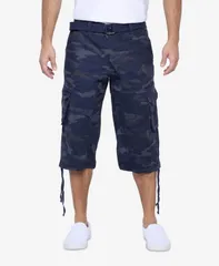 エックスレイ メンズ ボトムス ハーフパンツ・ショーツ トール ショートパンツ Big Tall XRAY Belted Below Knee Long Cargo Shorts Navy camo