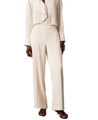 カルバンクライン レディース ボトムス カジュアルパンツ サテン Calvin Klein Womens Pullon Wideleg Satin Pantsea Salt