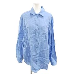 マックスマーラ ウィークエンドライン MAX MARA WEEKEND LINE シャツ ブラウス 長袖 レギュラーカラー 麻 リネン 36 青 ブルー /KK ■GY06