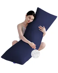 YZ HOME 抱き枕 だき枕 だきまくら 160cm×50cm 等身大 横向き寝 長い枕 厚み調整可能 ふわふわ もちもち 安眠枕 快眠サポート クッション 男女兼用 妊婦 プレゼント 洗える枕カバー付き ネイビーブルー(160 50)★m 3d00fb8a