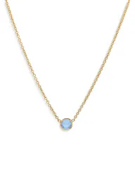 ゾエレフ レディース アクセサリー ネックレス・チョーカー・ペンダントトップ レース Zoe Lev 14k Gold Birthstone Bezel Necklace 1618 Aquamarin