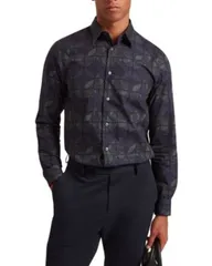 テッドベーカー メンズ トップス シャツ レギュラーフィット フラワー柄 コットン フラワー Ted Baker Frankkn Regular Fit Floral Check Cotton Shi