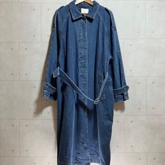 H&M エイチアンドエム デニム ロングコート トレンチコート ステンカラーコート アウター XL インディゴ レディース SU-63-18