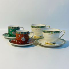 ETUDE TAKAHASHI SAN FRANCISCO コーヒーカップ ソーサー 各2客 YAMAKA PIERRE BALMAIN PARIS ティーカップ ソーサー 各2客 セット 送料込み フォロー割 クーポンご利用可能 お値引き交渉可能 一点限り