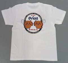 [Used] T-shirt Shisa (Uh... yeah...) Shisa souvenir shop T-shirt White 2XL size "Chiikawa Something small and cute x Orion Beer"