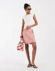 アンドアザーストーリーズ レディース ボトムスカート ミニ Other Stories bias cut viscose mini skirt PINK ピンク