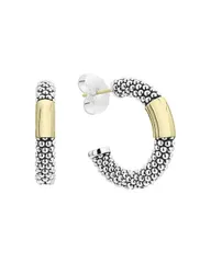 ラゴス レディース アクセサリー ピアス・イヤリング LAGOS 18K Yellow Gold Sterling Silver Caviar High Bar Hoop Earrings Silve