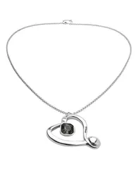 ウノデ 50 レディース アクセサリー ネックレス・チョーカー・ペンダントトップ レース UNOde50 Long Heart Pendant Necklace Silver シルバー