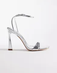 シミ レディース シューズ サンダル ヒール SIMMI Shoesimmi London Aeros barely there heeled sandalsilver mirror シルバー