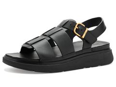 フィットフロップ レディース シューズ サンダル レザー FitFlop GenFF Leather Fisherman Sandals All Black ブラック