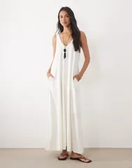 エイソス レディース トップス ワンピース マキシ ASOS DESIGN trapeze maxi dress ineutral NEUTRAL