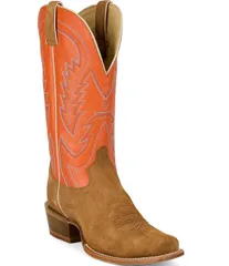 トニーラマ メンズ シューズ ブーツ・レインブーツ スエード レザー Tony Lama Mens Jax Suede Leather Color Block Western Boots Chestn