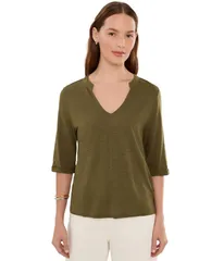 サンクチュアリー レディース トップス シャツ Sanctuary Dolce Notch Neck Tees Forage Green グリーン