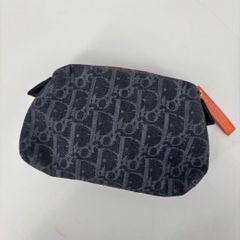 クリスチャンディオール ポーチ フライトライン デニム メイクアップバッグ ネイビー トロッター モノグラム リムーブビフォア  / Christian Dior Pouch Denim Flight Line Trotter Remove Before