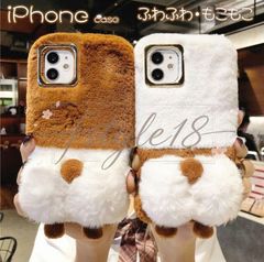 스마트폰 케이스 퍼 커버 모코모코 푹신푹신 손수 따뜻한 개 강아지 개 상품 동물 iPhone16 케이스 iPhone15 케이스 아이폰 케이스 iPhone 13 Pro Max XR XS Max Plus