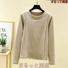 Tシャツ レディース 微起毛 インナー 長袖 インナーシャツ クルーネック カットソー 厚手 暖か 防寒 トップス スリム 無地 秋 冬 通勤 通学 シンプル カジュアル ファッション ph922