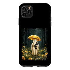 Boo ゴースト 傘 猫 ハッピー ハロウィン 花柄 スマホケース iPhone 11 Pro Max 用