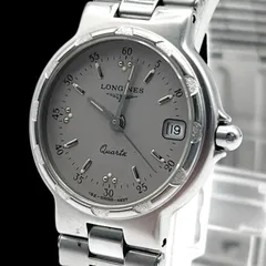 稼働品 LONGINES ロンジン Conquest コンクエスト レディース腕時計 クォーツ QZ デイト 3針 SS グレー文字盤 シルバー