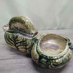 陶器製の置物  ヴィンテージ品 水車小屋をモチーフにした植木鉢 プランター 灰皿 小物入れ 中古品 C633