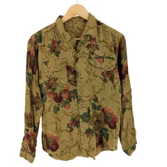 ユーズドフルギ USED古着 IVY CLUB 80s レーヨン 花柄 長袖 オープンカラーシャツ レディース  160