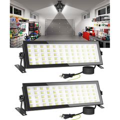【新品】 高天井灯 LED投光器 120W 13000lm 【2個セット/連結で240W 26000lm】 1200W水銀灯相当 5000K 昼白色 IP66防水防塵 120度広角 180度回転ブラケット 1.5mコード付 PSE認証済 倉庫 工場 駐車場 1
