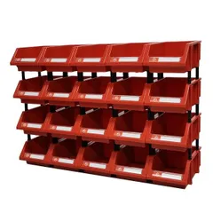 ★新品★20個セット 連結パーツボックス（Sサイズ） X-1 赤色/工具箱 アイテム収納ケース 部品 コンテナ ボックス ツール ビス 整理整頓 ネジ