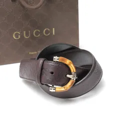 GUCCI グッチ ベルト シマ GG バンブー レザーベルト ブランド古着【中古】20260922/RB0782