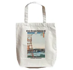 キャンバス トートバッグ 江戸 相撲錦絵 日本 相撲協会承認 相撲浮世絵 キャンバス トートバッグ 和風 雑貨 Japan souvenir Ukiyo-e Sumo (A)