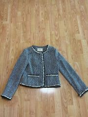 AGNONA アニオナ シルクツイードジャケット ノーカラー イタリア製 美