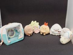 Sumikko Gurashi Plush Toy Set: Sumikko Camera on the Go - Tapioca, Weed, Fried Shrimp Tail, Ghost, Dust, Fake Snail