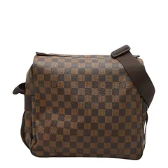 ルイ ヴィトン ダミエ ナヴィグリオ 斜め掛け ショルダーバッグ N45255 ブラウン PVC レザー レディース LOUIS VUITTON【1-0291458】