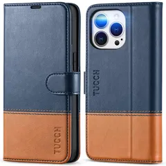 【新品】 TUCCH iPhone 13Pro Max 対応 ケース 手帳型 2021年発売 6.7 インチ ブルー＆ブラウン