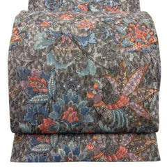 【美品】 袋帯 秀品 鳥 草花 灰紫 全通 正絹 【中古】