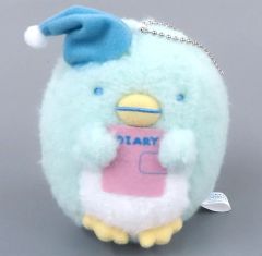 [Used] Plush Mascot/Plush Badge: Penguin? Night Routine Plush Toy with Ball Chain - "Sumikko Gurashi"