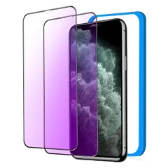 【新品】 【ブルーライトカット】 iPhone11/iPhoneXR 用 ガラスフィルム ブルーライト 液晶保護フィルム アイホン 11/XR 用 強化ガラス 【気泡ゼロ/貼り付け簡単/ガイド枠付き/2枚セット】