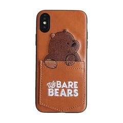 [신품] iphone xs max 케이스 스마트 폰 케이스 ic 카드 수납 카도 귀여운 뒷면 포켓 수납 케이스 곰 곰 팬더 후면 카드 정기 넣어 카드 넣어 휴대 커버 귀엽다 재미 재미 tpu 가죽 여성 패션 디자인