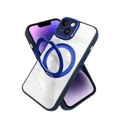 【新品】 シズカウィルRe iPhone 14 ケース MagSafe対応 リング スタンド レンズ保護 カバー ワイヤレス充電 耐衝撃 ハイブリッド9 スマホケース 1個入り ブルー