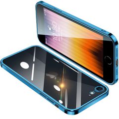 [신품] ONETIAOLONG iphone SE3/SE2/8/7용 클리어 케이스 얇은 투명 스마트폰 케이스 TPU 경량 내충격 블루